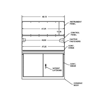 WIEGMANN N12 DBL DR CONSOLE BODY 50X48X23 CS-GRY WC1448BD